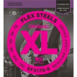 DAddario XL FlexSteels 6-String Bass 32-130