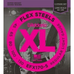 DAddario XL FlexSteels 5-String Bass 45-130