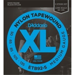 DAddario XL Nylon Tapewound Bass 5-String 50-135