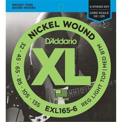 DAddario XL Nickel Wound Bass 6-String 32-135