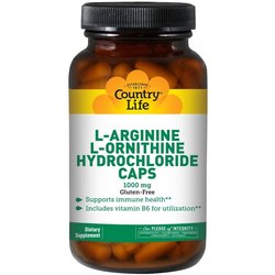 Country Life L-Arginine/L-Ornithine Hydrochloride 90 cap