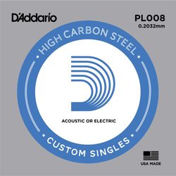 DAddario Single Plain Steel 008