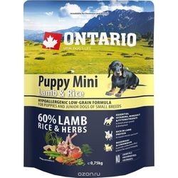Ontario Puppy Mini Lamb/Rice 0.75 kg