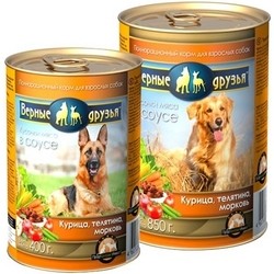 Vernye Druzja Adult Canned with Chicken/Veal/Carrot 0.4 kg