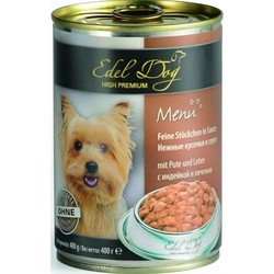 Edel Dog Adult Canned with Turkey/Liver 0.4 kg