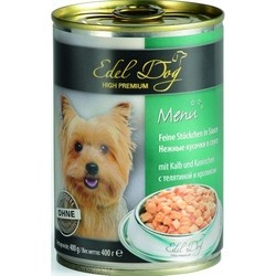 Edel Dog Adult Canned with Beef/Rabbit 0.4 kg
