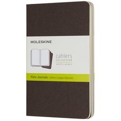Moleskine Set of 3 Plain Cahier Journals Pocket Brown