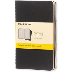 Moleskine Set of 3 Squared Cahier Journals Pocket Black