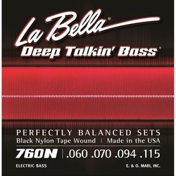 La Bella Deep Talkin' Bass Black Nylon Tape 60-115