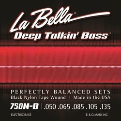 La Bella Deep Talkin' Bass  Black Nylon Tape 5-String 50-135
