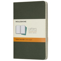 Moleskine Set of 3 Ruled Cahier Journals pocket Green
