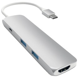 Satechi Slim Aluminum Type-C Multi-Port Adapter 4K (серебристый)