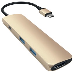 Satechi Slim Aluminum Type-C Multi-Port Adapter 4K (золотистый)