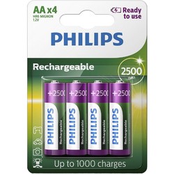 Philips Rechargeable 4xAA 2500 mAh