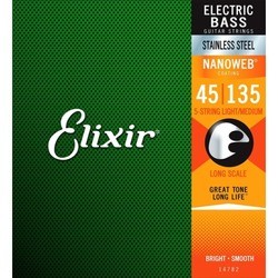 Elixir Bass Stainless Steel Nanoweb 5-String 45-135