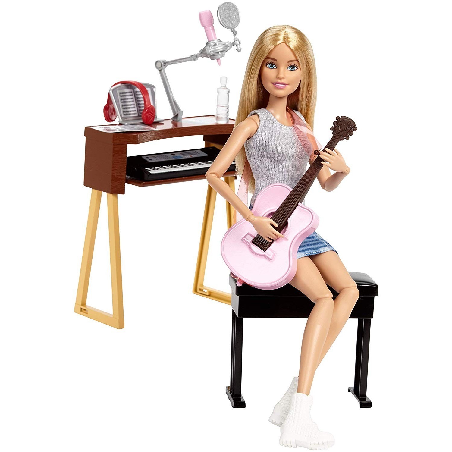 Музыка куклы детские. Кукла Barbie музыкант с гитарой и синтезатором, 29 см, fcp73. Кукла Барби музыкантка безграничные движения. Кукла Барби с пианино. Барби кукла музыкант синтезатор.
