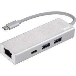 Hama USB 3.1 Type-C Hub 1:3 Aluminium LAN