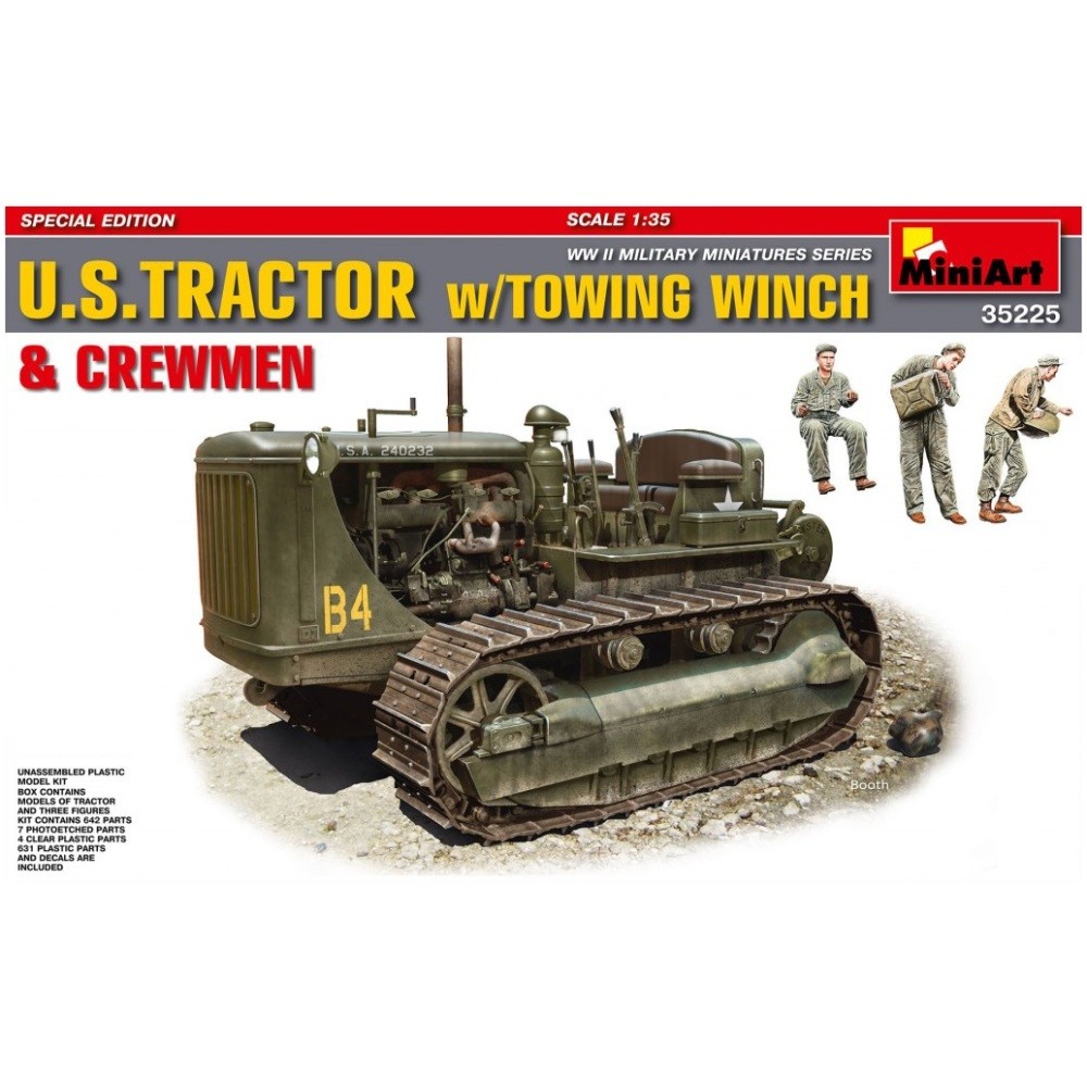 MiniArt U.S. Tractor w/Towing Winch and Crew (1:35)