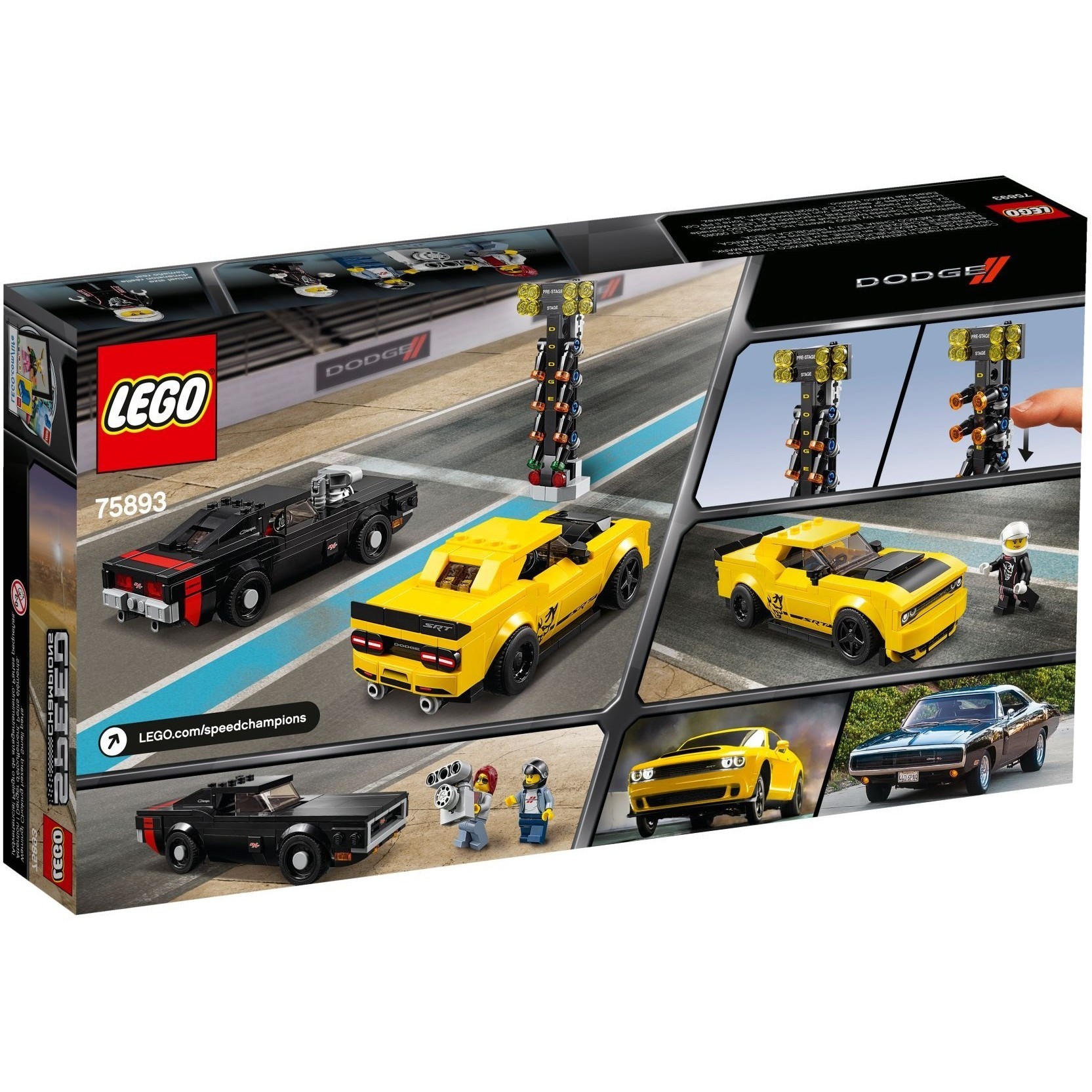 Lego 2018 Dodge Challenger SRT Demon and 1970 Dodge Charger R/T 75893