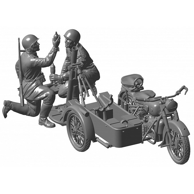 Zvezda Soviet Motorcycle M-72 with 82 mm Mortar (1:35)