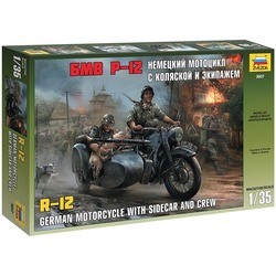 Zvezda R-12 German Motorcycle with Sidecar and Crew (1:35)