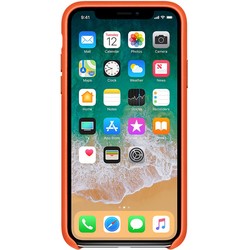 Apple Leather Case for iPhone X/XS (оранжевый)