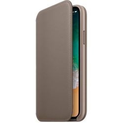 Apple Leather Folio for iPhone X/XS (серый)