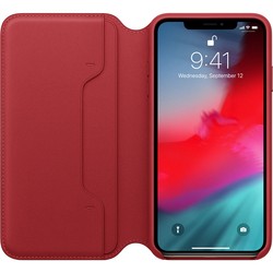 Apple Leather Folio for iPhone XS Max (красный)