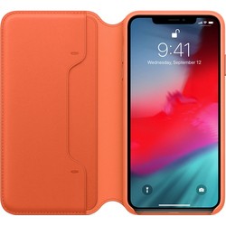 Apple Leather Folio for iPhone XS Max (оранжевый)