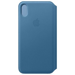 Apple Leather Folio for iPhone XS Max (синий)