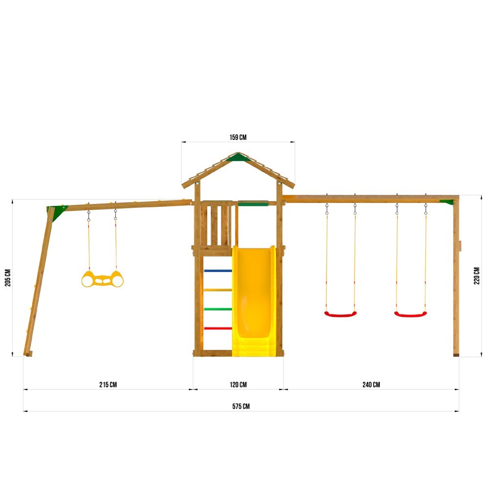 Jungle Gym Cottage + Swing + Rock + Rukohod
