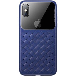 BASEUS Glass And Weaving Case for iPhone Xs Max (синий)