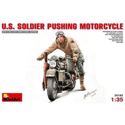 MiniArt U.S. Soldier Pushing Motorcycle (1:35)