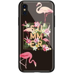Kingxbar Stones Flamingos for iPhone X/Xs