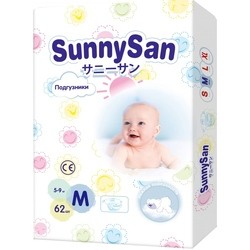SunnySan Diapers M / 62 pcs