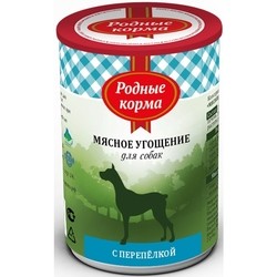 Rodnye Korma Adult Meat Treats Canned with Quail 0.34 kg