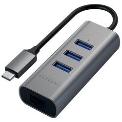 Satechi Type-C 2-in-1 Aluminum 3 Port Hub with Ethernet (серый)