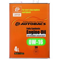 Autobacs Fully Synthetic 0W-16 API SN 4L