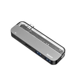 BASEUS Transparent Type-C Multifunctional HUB Adapter (серый)