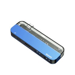BASEUS Transparent Type-C Multifunctional HUB Adapter (синий)