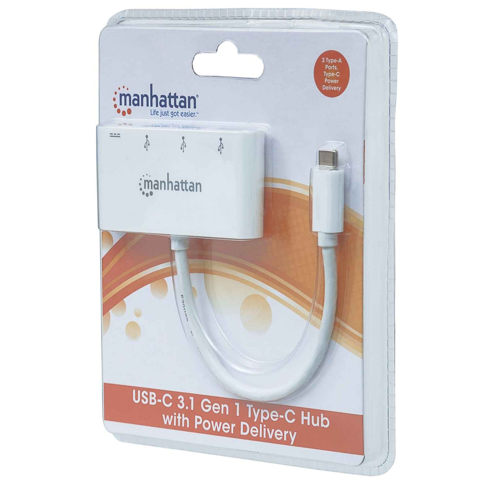 MANHATTAN SuperSpeed USB-C 3.1 Gen 1 Hub with PD