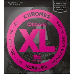 DAddario XL Chromes Bass Flat Wound 5-String SL 45-132
