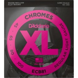DAddario XL Chromes Bass Flat Wound 45-100