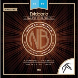 DAddario Nickel Bronze 12-53 w/ Capo