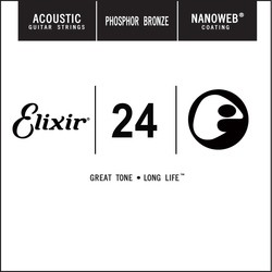 Elixir Acoustic Nanoweb Phosphor Bronze Single 24