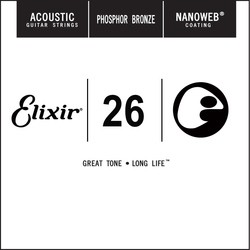 Elixir Acoustic Nanoweb Phosphor Bronze Single 26