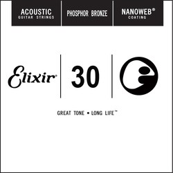 Elixir Acoustic Nanoweb Phosphor Bronze Single 30