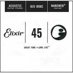 Elixir Acoustic Nanoweb 80/20 Bronze Single 45