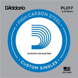 DAddario Single Plain Steel 017