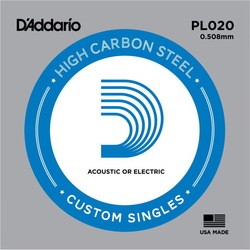 DAddario Single Plain Steel 020
